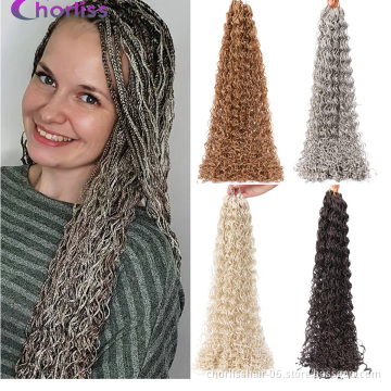 Hot Sale Colorful Brown for Russian Women Micro Box Braids ZIZI 50g 28" Curly Crochet Braids Synthetic Hair Extensions Hair